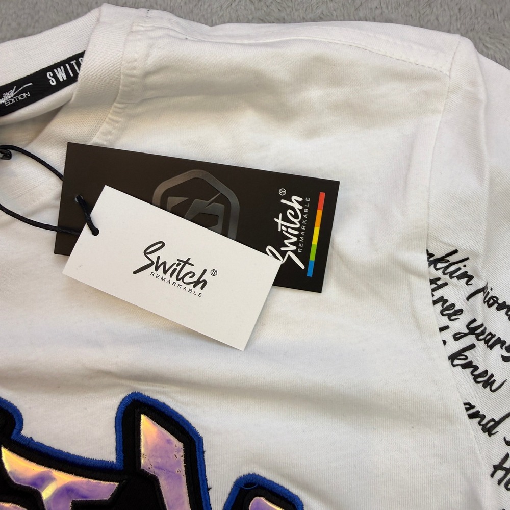 Switch Remarkable Graphic T Shirt Mens Small White Graffiti Rebel Hustle Hard - Picture 5 of 7